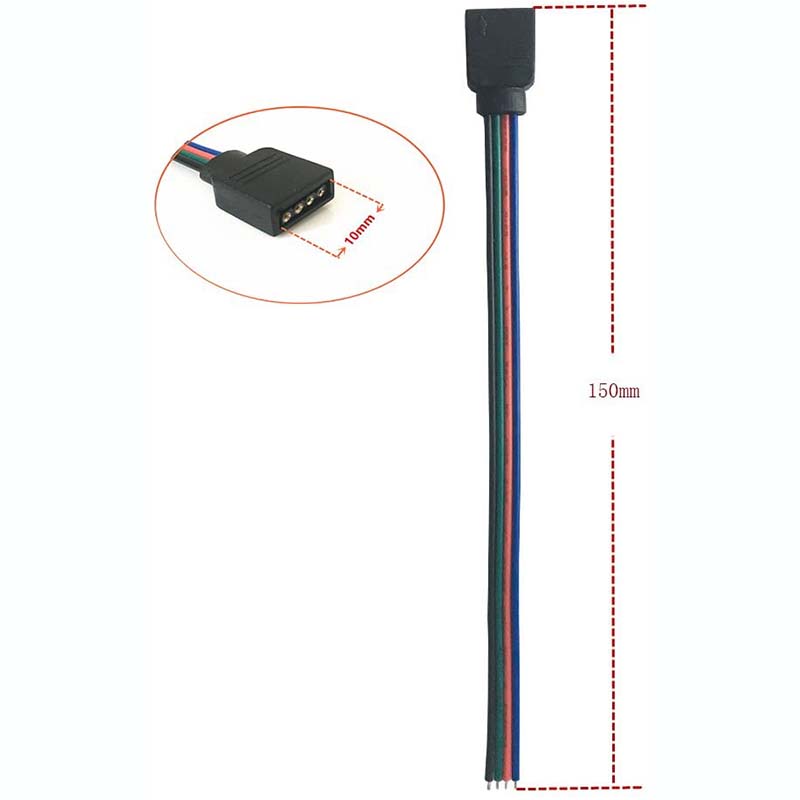 3.93 inch 4-Pin RGB 5-Pin RGBW Extension Wire Connector Electric Cable Cord For 5050 RGB/RGBW LED Strip Lights 3.93 inch 4-Pin RGB 5-Pin RGBW Extension Wire Connector Electric Cable Cord For 5050 RGB/RGBW LED Strip Lights